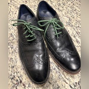 Cole Haan C11756 Colton Black Leather Wingtip Lace-Up Oxford Shoes Mens Size 10